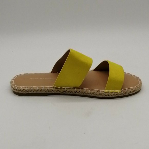 Report Womens Carlin Flat Espadrille Slide Sandal Cushioned Yellow Sz 6 NEW - Picture 2 of 10